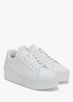 Siblace White Leather Flatform Trainers