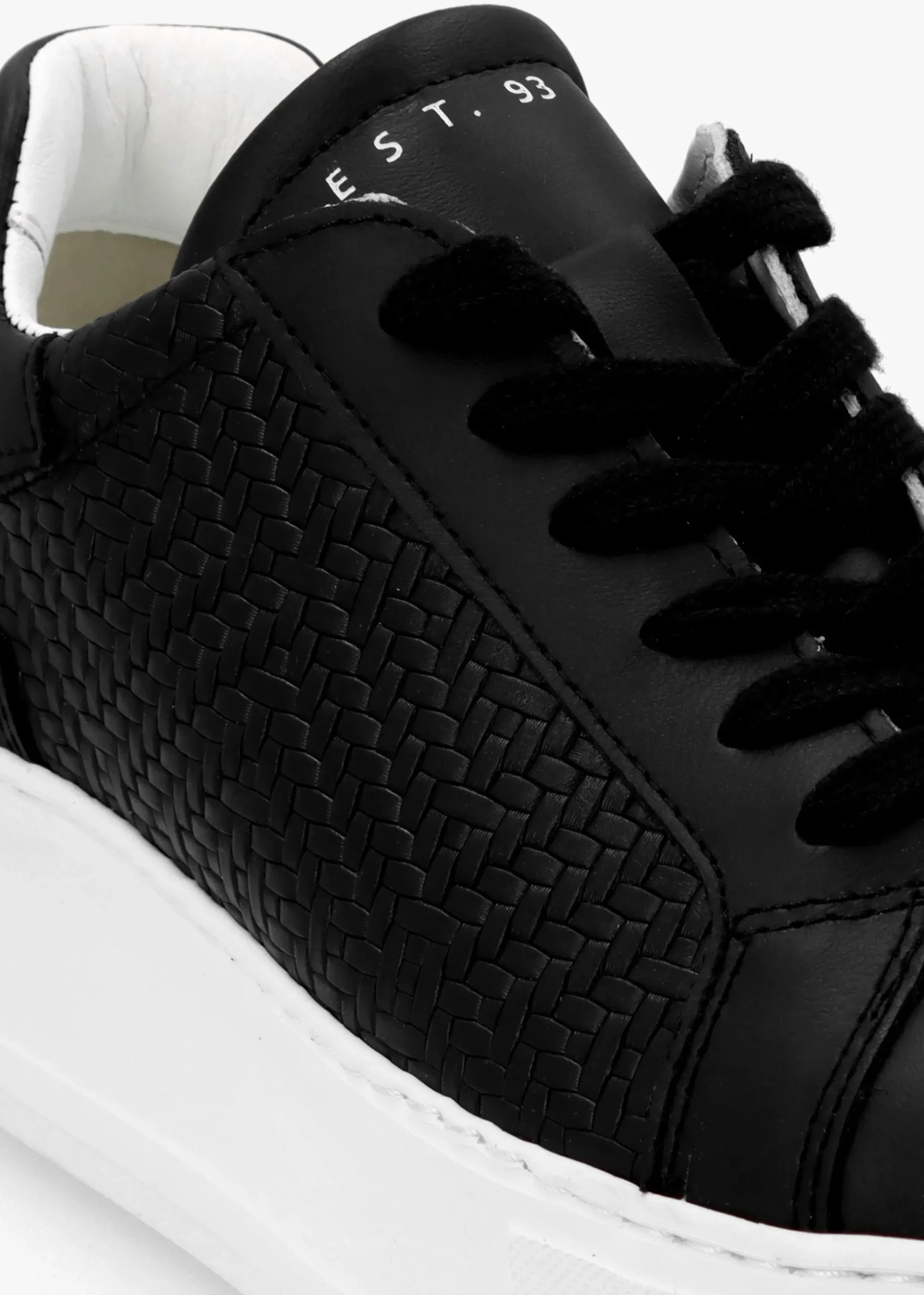 Sibwoven Black Leather Flatform Trainers