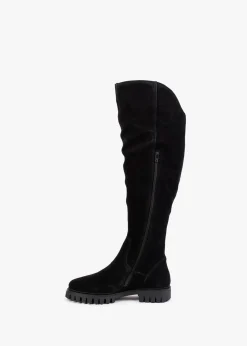 Sicty Black Suede Over The Knee Boots