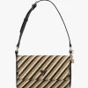 Simona Woven Natural Black Shoulder Bag