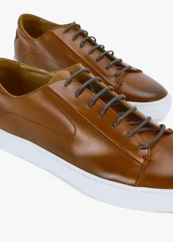 Sirolo Dark Tan Leather Cupsole Trainers