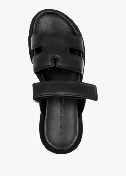 Skill Black Leather Chunky Mules