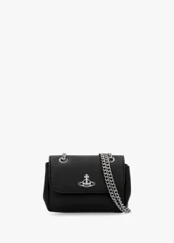 Small Black Saffiano Plain Purse On A Chain