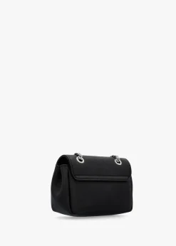 Small Black Saffiano Plain Purse On A Chain