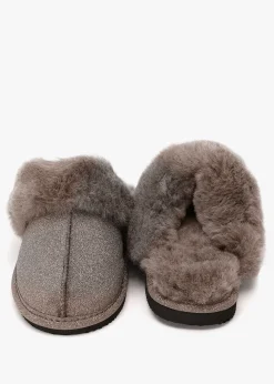 Soglit Taupe Sheepskin Slippers