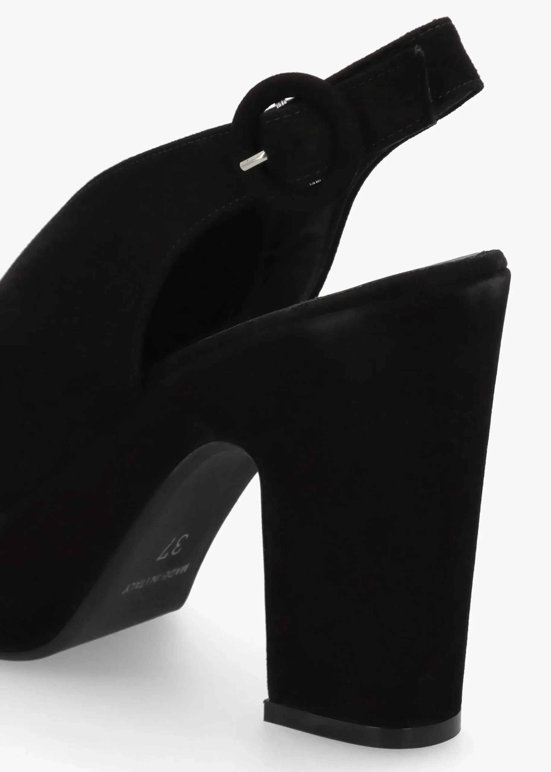 Solay Black Suede Platform Heeled Sandals