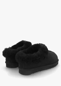 Somolly Black Suede Shearling Slippers