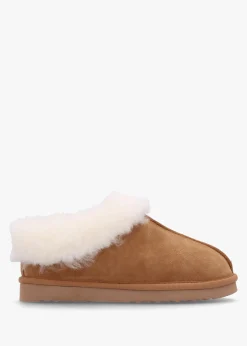 Somolly Tan Suede Shearling Slippers