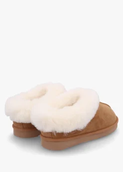 Somolly Tan Suede Shearling Slippers