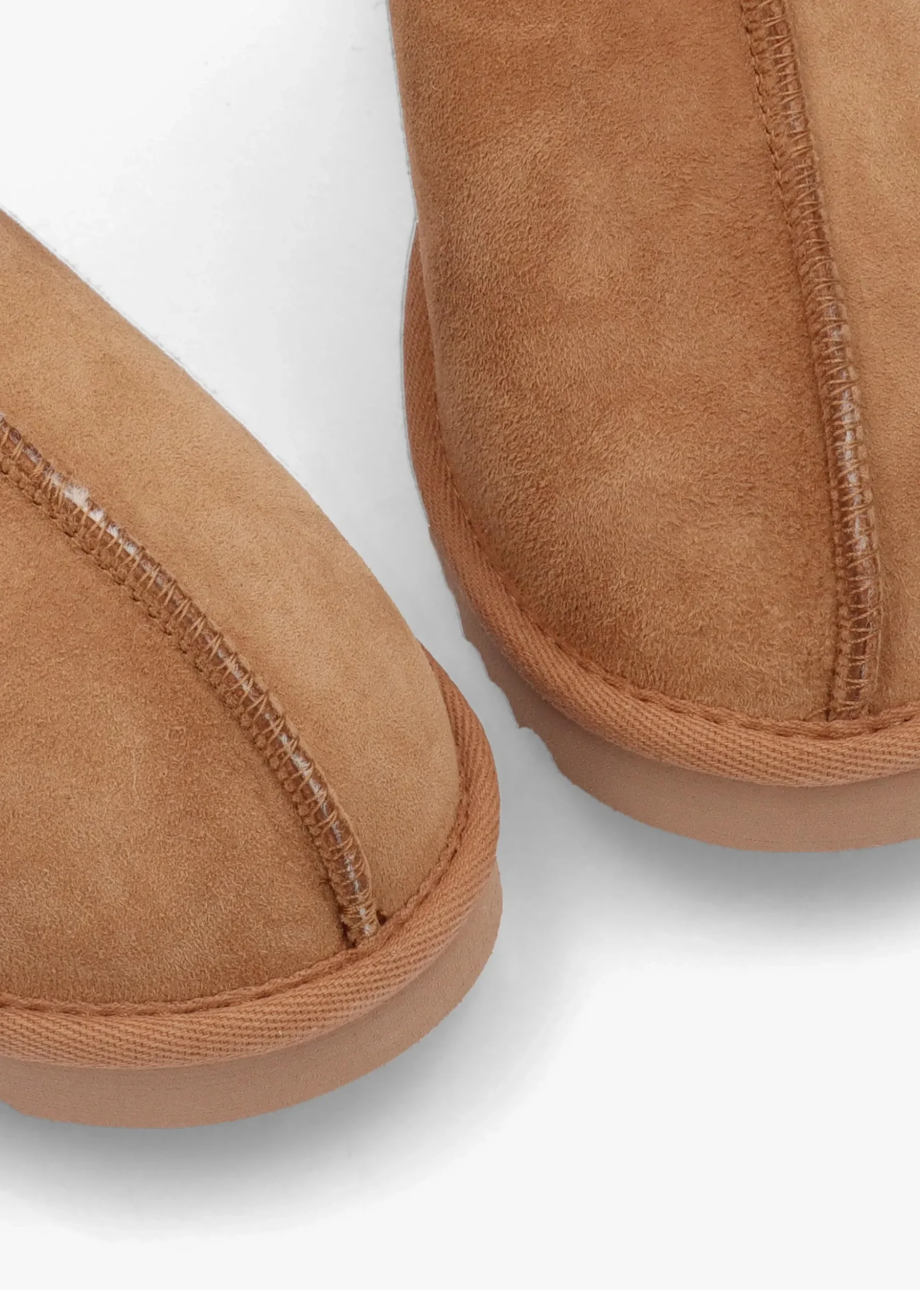 Somolly Tan Suede Shearling Slippers