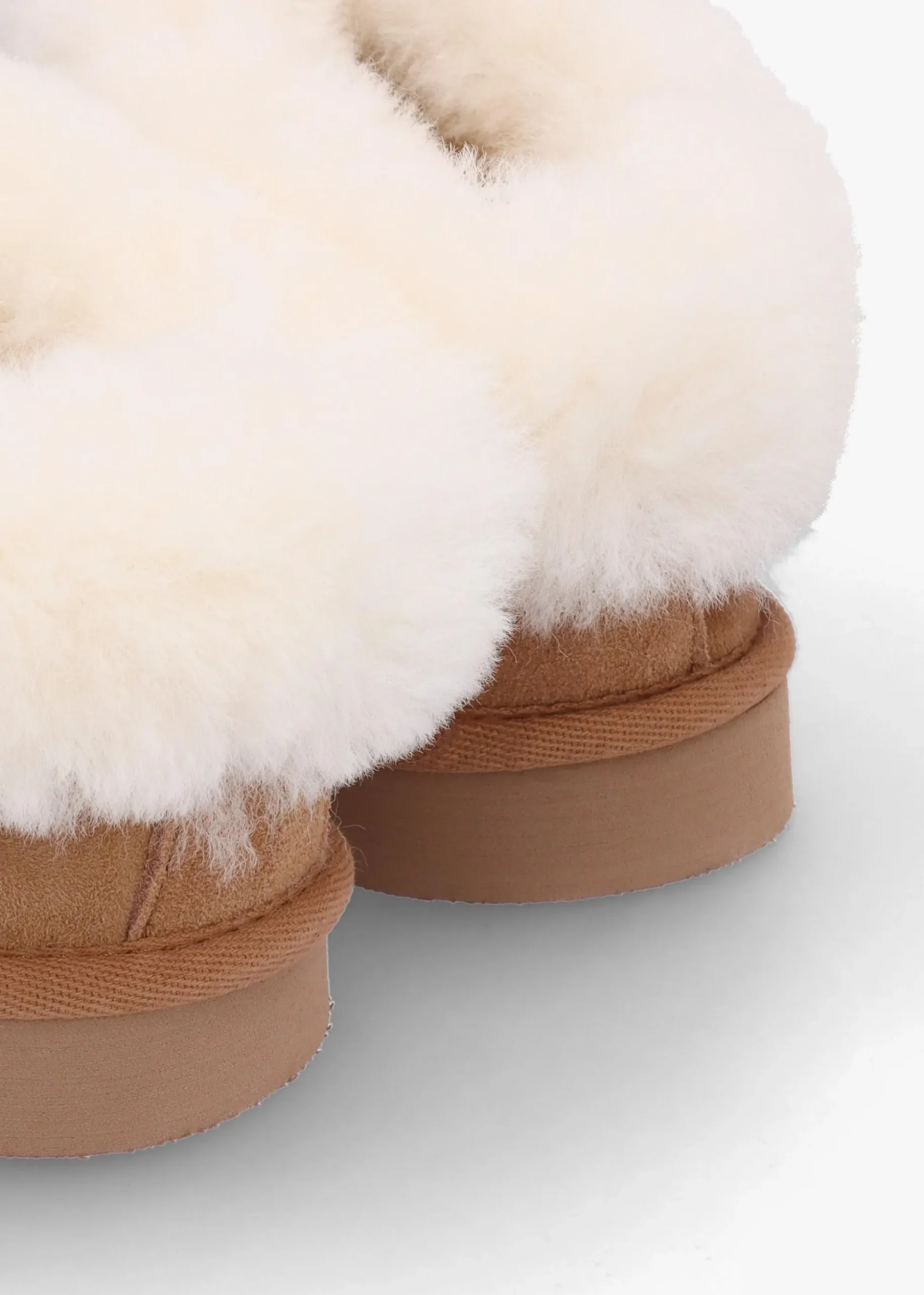 Somolly Tan Suede Shearling Slippers