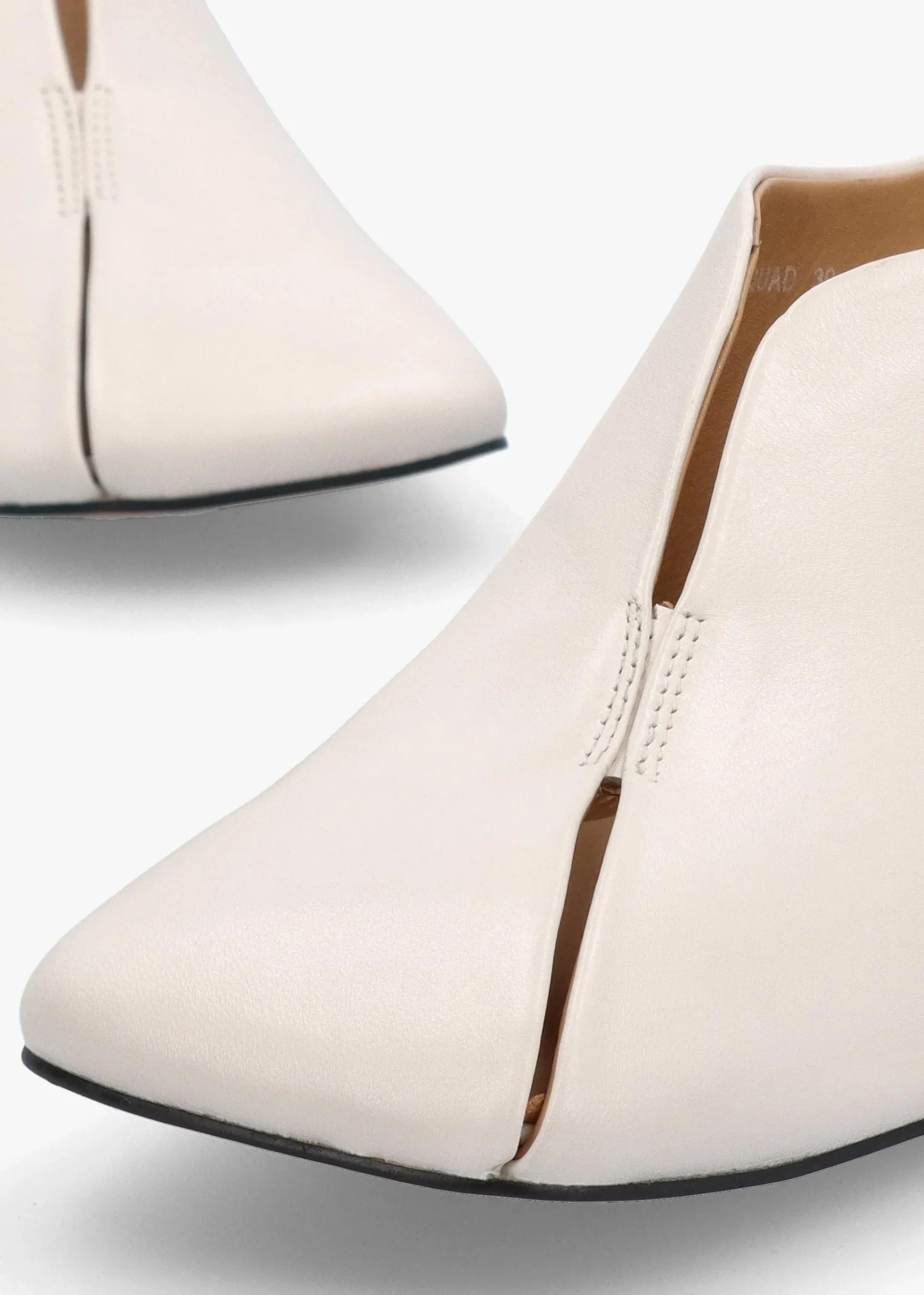 Squad Cream Leather Square Toe Heeled Mules