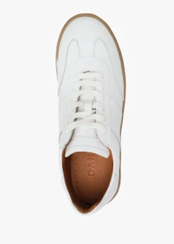 Stripe White Leather Low Profile Trainers