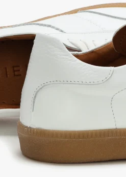 Stripe White Leather Low Profile Trainers