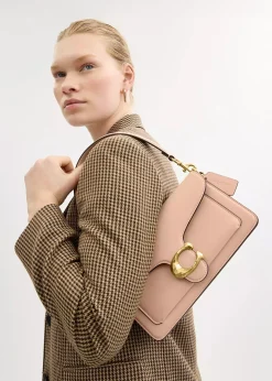 Tabby 26 Hammered Cream Nude Leather Shoulder Bag