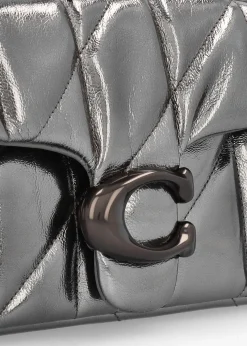 Tabby 20 Quilted Anthracite Metallic Leather Shoulder Bag