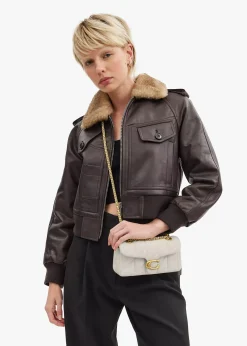 Tabby 20 Quilted Chalk Leather Shoulder Bag