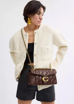 Tabby Quilted 26 Maple Leather Shoulder Bag