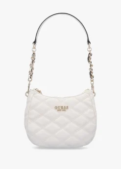 Tamsin Quilted Off White Top Zip Shoulder Bag
