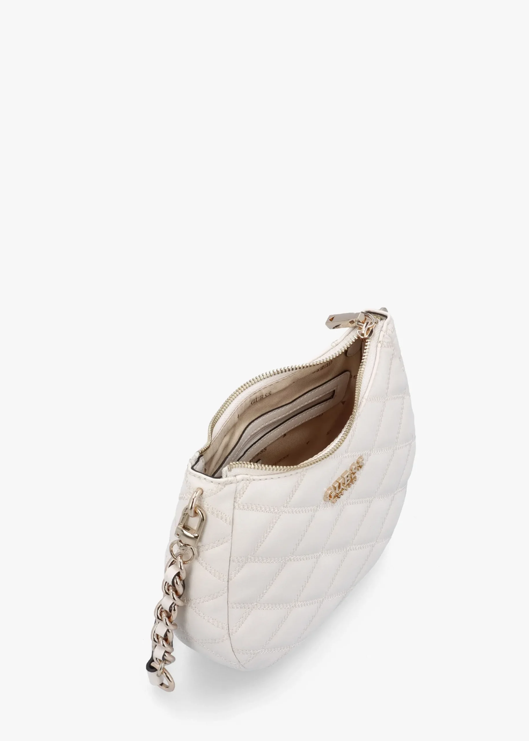 Tamsin Quilted Off White Top Zip Shoulder Bag
