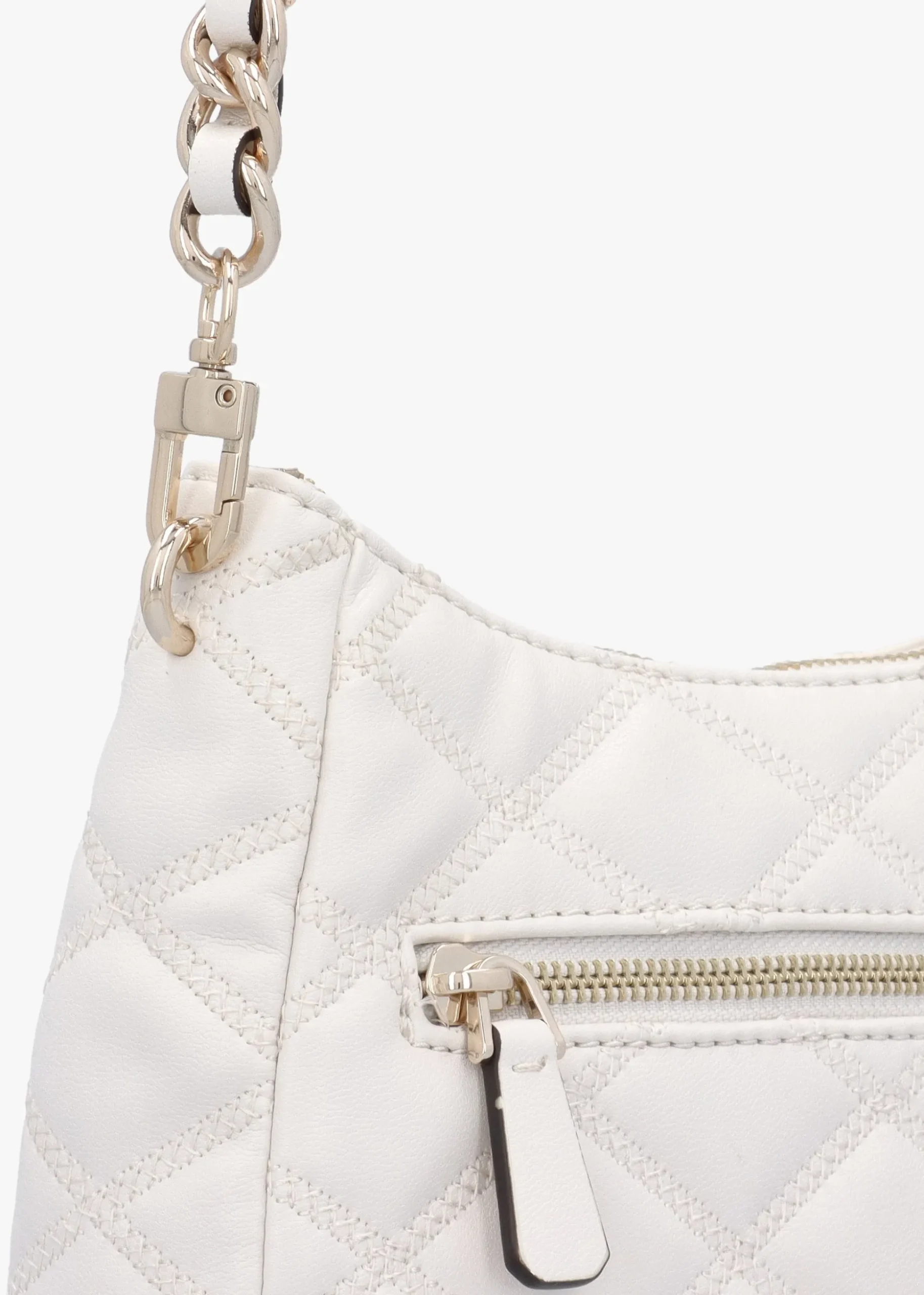 Tamsin Quilted Off White Top Zip Shoulder Bag