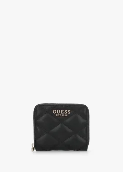Tamsin Quilted Small Black Zip Around Purse