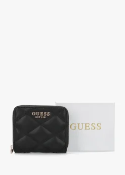Tamsin Quilted Small Black Zip Around Purse