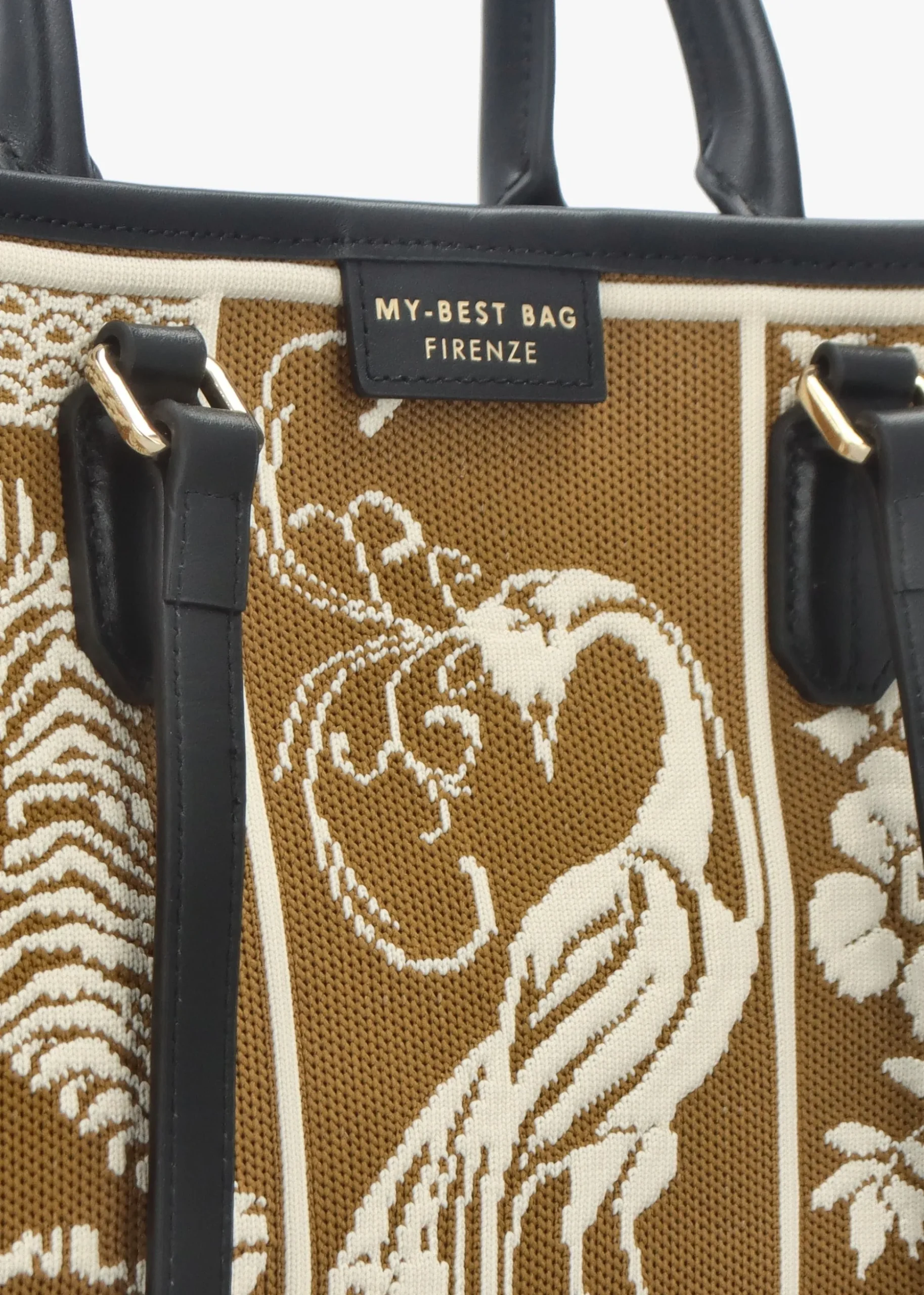 Tan Tapestry Tote Bag