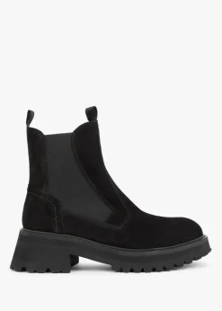 Taro Black Suede Combat Boots