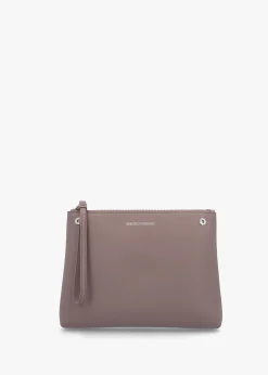 Taupe Pebbled Shopper With Pouch