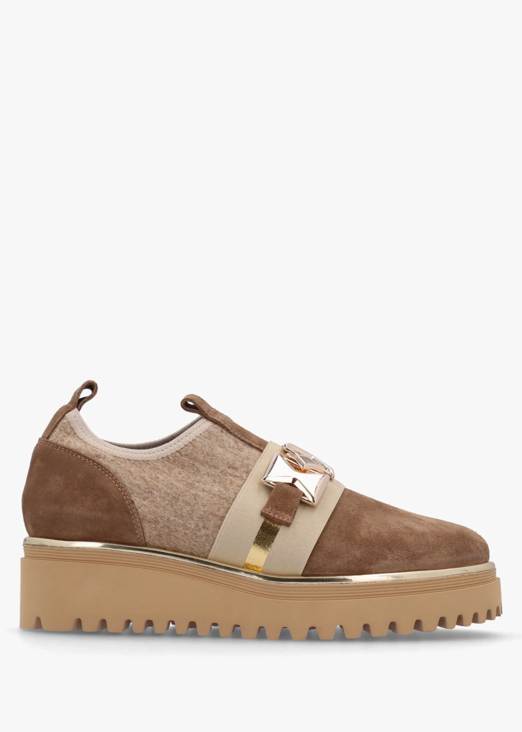 Taupe Suede Adorned Trouser Shoes