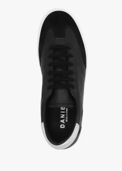 Thamby Black Leather Low Profile Trainers