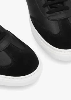 Thamby Black Leather Low Profile Trainers