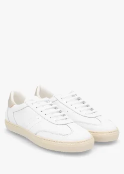 Thamby White Leather Low Profile Trainers