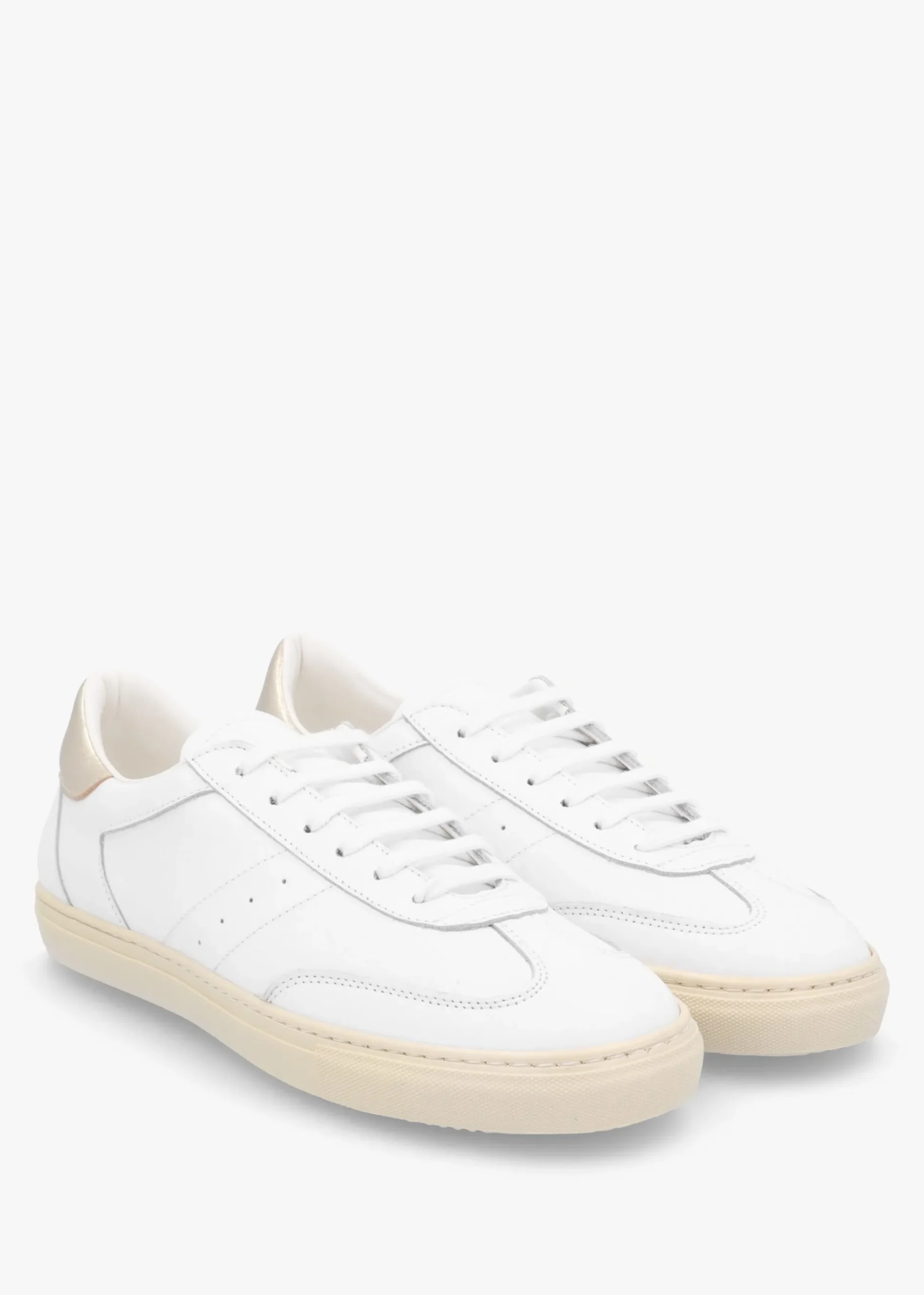 Thamby White Leather Low Profile Trainers