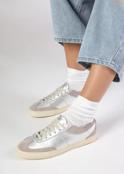 Thascal Silver Leather Low Profile Trainers