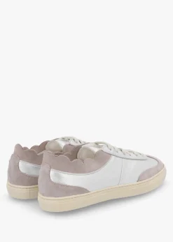 Thascal Silver Leather Low Profile Trainers
