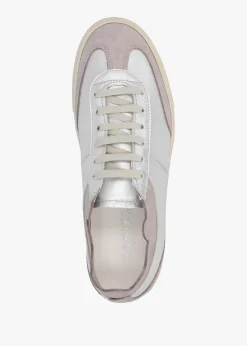 Thascal Silver Leather Low Profile Trainers