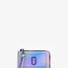 The Airbrush Utility Snapshot Top Zip Blue Multi Leather Wallet