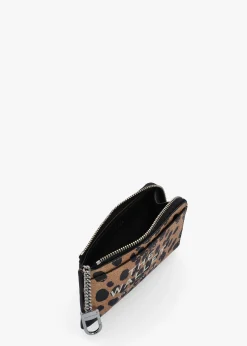 The Cheetah Top Zip Black Multi Leather Wallet