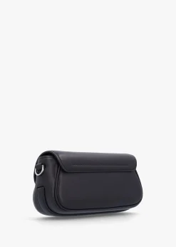 The Clover Black Leather Shoulder Bag