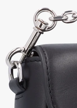 The Clover Black Leather Shoulder Bag
