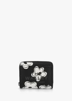 The Daisy Mini Black White Compact Wallet