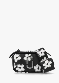The Daisy Snapshot Black White Leather Camera Bag