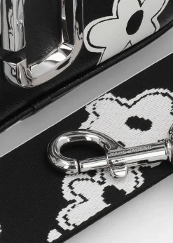 The Daisy Snapshot Black White Leather Camera Bag