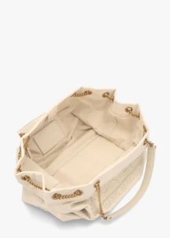 The Large Cloud White Leather Chain Sack Bag