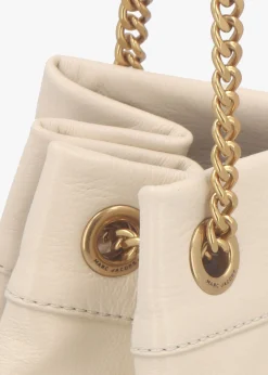 The Large Cloud White Leather Chain Sack Bag
