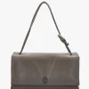 The Large Dual Cement Leather Shoulder Bag