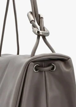 The Large Dual Cement Leather Shoulder Bag