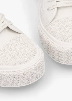 The Leather Cotton White Trainers